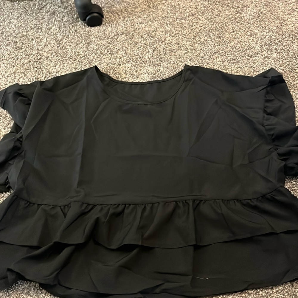 Black ruffle top